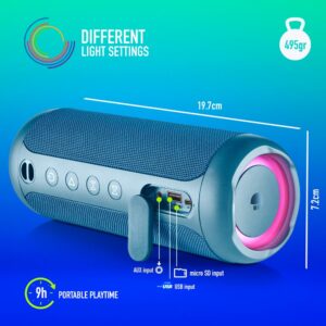 NGS Altavoz Port Bluetooth Luces RGB IP67 Roller Furia 2 Azul 30W,ROLLERFURIA2BLUE,Roller Furia 2,8435430623802