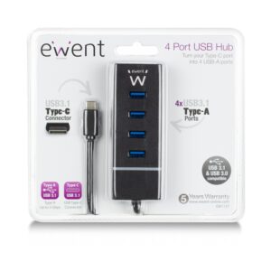 Ewent E1137 HUB USB Tipo C 4 Puertos USB 3.1