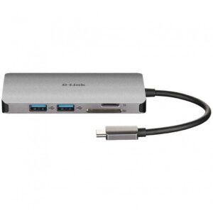 Docking USB Hub Tipo-C D-Link DUB-M810 3xUSB 1xUSB Tipo-C 1xHDMI 1xRJ45 1xLector tarj Gris