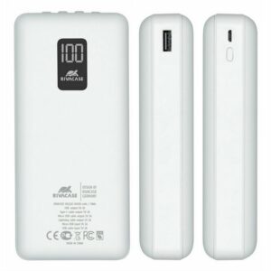 RIVACASE VA2220 Bateria Powerbank 20.000 mAh cables blanco