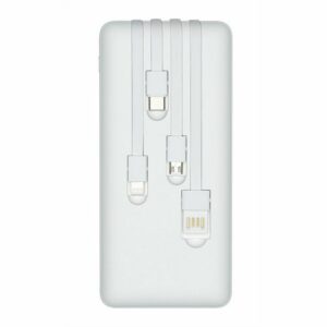 RIVACASE VA2220 Bateria Powerbank 20.000 mAh cables blanco