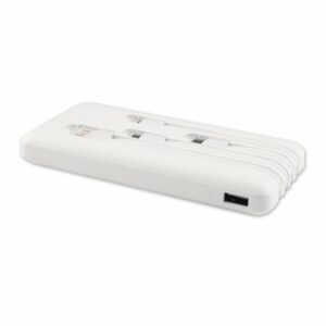 COOLBOX bateria PowerBank 10K MAH Blanco Cables Integrados,POWERBANK,COO-PB10K-C1,8436556140174