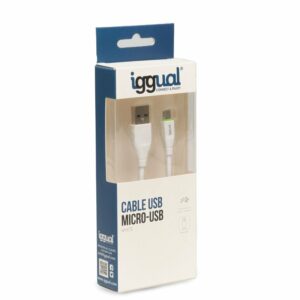 iggual cable USB-A/micro-USB 100 cm blanco,cable USB-A,micro-USB,8435364316931