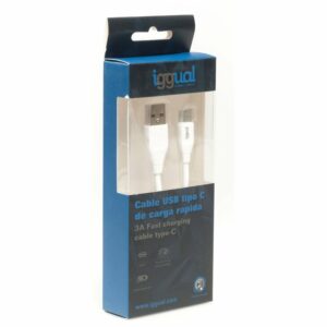 iggual Cable USB-A/USB-C 100 cm blanco Q3.0 3A,Cable USB-A,8435364317181