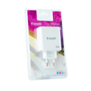 TOOQ Cargador pared GAN 2xUSB-C 1xUSB-A 65W,Cargador de Pared,TooQ,TQWC-GANQC2PD65WT,8433281012585