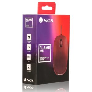 Ratón NGS Flame/ Hasta 1000 DPI/ Rojo,Redflame,8435430606195,1000 Dpi Rojo