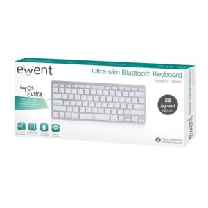 Ewent Teclado Bluetooth iOS/Android/Win Slim Plata,EW3161,8054392616723