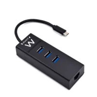 ewent ew1141 hub tipo c 3pts.usb 3.1+1pto. gigabit