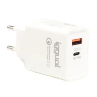 iggual Cargador doble Pared USB QC3.0 + tipo C PD 20W