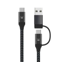 ewent ew9918 cable de carga usb c a usba/b 2 en 1