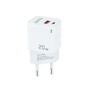 tooq cargador pared usb c/pd+usb a/qc 20w