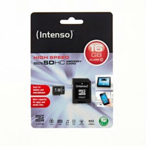 Tarjeta de Memoria Intenso 3413470 Micro SD clase 10 16GB c/adapt,Intenso 3413470,Micro SD clase 10 16GB,3413470,4034303016136