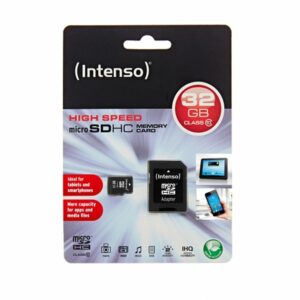 Tarjeta de Memoria Intenso 3413480 Micro SD clase 10 32GB c/adapt,Intenso 3413480,3413480,Micro SD clase 10 32GB,4034303016655