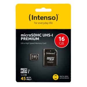 Tarjeta de Memoria Intenso 3423470 Micro SD UHS-I Premium 16GB c/adap,4034303019809,Intenso 3423470,3423470,Micro SD UHS-I Premium 16,Premium 16