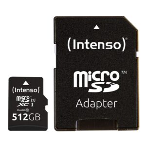 Tarjeta de Memoria Intenso 3423493 Micro SD UHS-I Premium 512G c/adap,Intenso 3423493,Micro SD UHS-I,Premium 512G,3423493,4034303028832