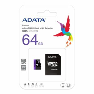 Tarjeta de Memoria ADATA MicroSD/HC 64GB UHS-I CLASS10 c/adapt,ADATA MicroSD/HC 64GB,MicroSD/HC 64GB,AUSDX64GUICL10-RA1,4713435796849