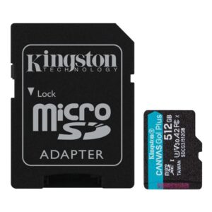 Tarjeta de Memoria Kingston SDCG3/512GB microSD A2 clase 10 512GB c/adap