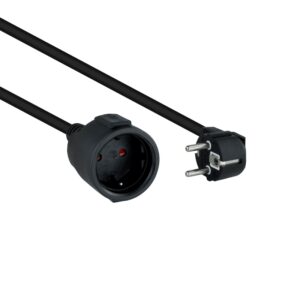 Nanocable Cable Alimentación. Alargador schuko negro 3 M