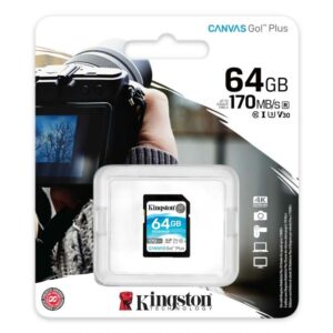 Tarjeta Memoria Kingston Canvas Go! Plus SD 64GB class 10 U3 V30,Canvas Go! Plus,Canvas Go! Plus SD 64GB,Plus SD 64GB,SDG3/64GB,740617301397