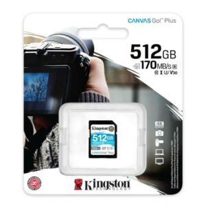 Tarjeta Memoria Kingston Canvas Go! Plus SD 512GB class 10 U3 V30