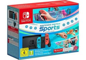 Consola Nintendo Switch + Juego Nintendo Sports + Base + 2 Mandos Joy-Con+ Cinta Sports +3 Mes Suscrip