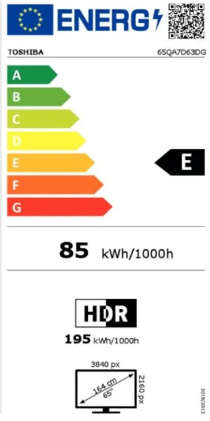 Televisor TOSHIBA TV 65" 65QA7D63DG UHD QLED AndroidTV Peana,Televisor,TOSHIBA,65",65QA7D63DG,UHD QLED,4024862127879