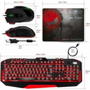 Spirit of Gamer Pack Teclado+ Rato+ Alfombrilla,SOG-3IN1-ES,3700104435698