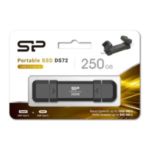 Disco Externo Silicon Power DS72 250GB USB A+C 3.2 Gen 2,SP250GBUC3S72V1K,4713436155393