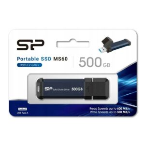 Disco Externo Silicon Power SSD MS60 500GB USB 3.2 Gen 2,SP500GBUF3S60V1B,4713436155478