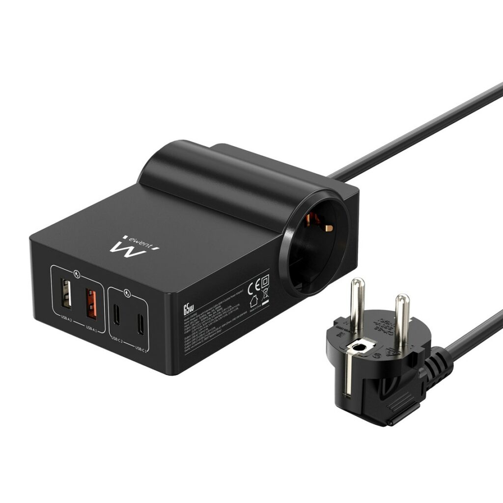 Cargador EWENT Estacion carga ew3992 Gan 65w