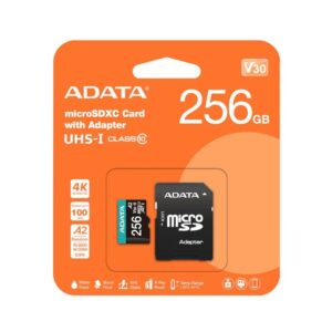 Tarjeta Memoria ADATA microSDXC/SDHC UHS-I U3 256GB c/adapt