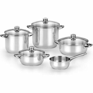 Pack Batería de Cocina Monix Optima2 MA50001/ Cazo Ø16cm/ Ollas Ø20 - 24cm/ Cacerolas Ø20 - 24cm/ Acero Inoxidable/ Apta para Inducción