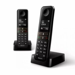 Teléfono Inalámbrico Philips D4702B/34 Pack DUO Negro