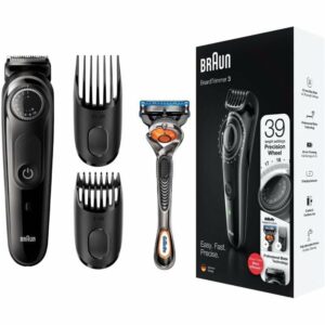 Cortabarbas Braun Beardtrimmer Series 3000 BT3242/ con Batería/ Incluye Gillette F5 ProGlide