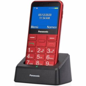 Teléfono Móvil Panasonic KX-TU155EXRN para Personas Mayores/ Rojo