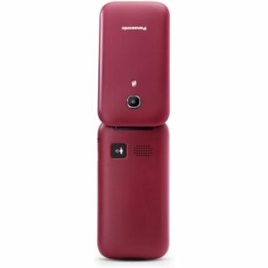 Teléfono Móvil Panasonic KX-TU400EXR para Personas Mayores/ Rojo Granate