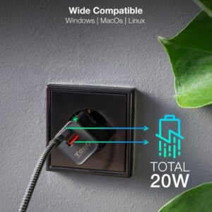 Cargador de Pared TooQ TQWC-QCPD20/ 1xUSB Tipo-C/ 1xUSB/ 20W