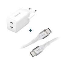 Intenso Kit Cargador pared GaN W40CC 2xUSB + Cable USB-C > C|1,5 m|C315C