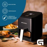 Freidora por Aire Sin Aceite Grunkel Black Easy Fryer 1200W Capacidad 4L,Black Easy Fryer