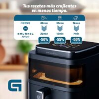 Freidora por Aire Sin Aceite Grunkel BLack Light Fryer 1400W Capacidad 6L