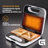 Sandwichera Grunkel SAN-CC BL 750W para 2 sandwiches,SAN-CC BL,8426156018058,Grunkel SAN-CC BL