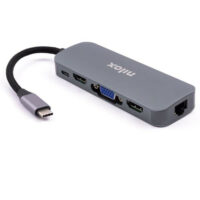 Nilox Hub Type-C 3xUSB 2xHDMI VGA USB-C RJ45