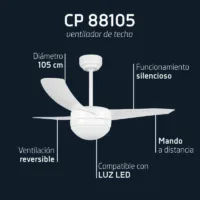 Ventilador de Techo Orbegozo CP 88105 60W 3 Aspas 105cm 3 velocidades,Ventilador de Techo Orbegozo CP 88105,Orbegozo CP 88105,CP 88105,8436044531941