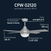 ventilador de techo orbegozo cpw 02120 60w 4 aspas 120cm 3 velocidades