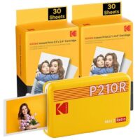 Impresora Portátil Fotográfica Kodak Mini 2 Retro Tamaño Foto 53.3x86.3mm Incluye 2x Papel Fotográfico Amarilla