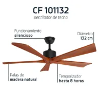 ventilador de techo orbegozo cf 101132 70w 5 aspas 132cm 3 velocidades