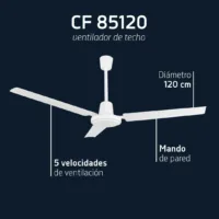 ventilador de techo orbegozo cf 85120 70w 3 aspas 120cm 5 velocidades