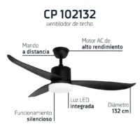 ventilador de techo orbegozo cp 102132 60w 3 aspas 132cm 3 velocidades