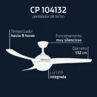 ventilador de techo orbegozo cp 104132 60w 3 aspas 132cm 3 velocidades