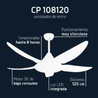 ventilador de techo orbegozo cp 108120 35w 5 aspas 120cm 5 velocidades